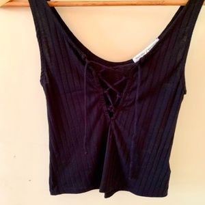 Urban Outfitters Ribbed Tie-Up Tank Top